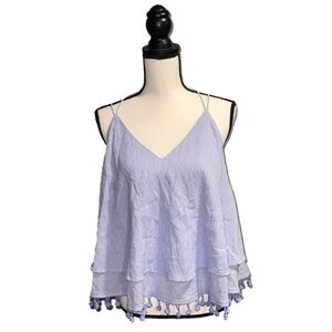 *Love stitch- Blue and white tank top